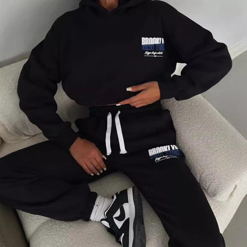 Damen lässiger Fleece-Hoodie und Jogginghose Set mit praktischem Kordelzug und hochwertiger Baumwollmischung WW