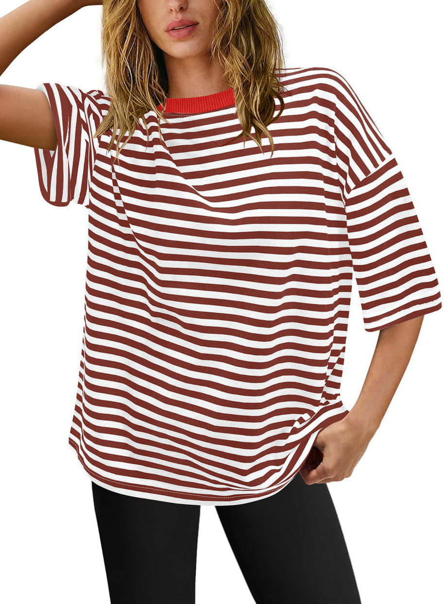 Damen Übergrößen T-Shirt mit Streifenmuster WW