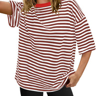 Damen Übergrößen T-Shirt mit Streifenmuster WW