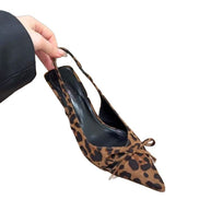 Damen Slingback Pumps mit verspielt-zartem Schleifendetail und spitz zulaufendem Design WW