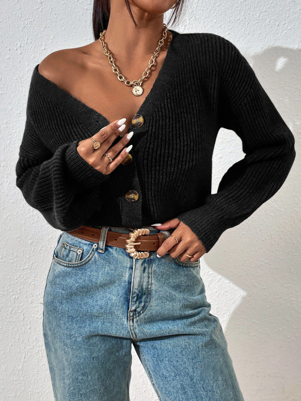 Damen Strickjacke mit strukturiertem Schnitt und dekorativen Knöpfen WW