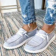 Damen bequeme Slip-On Sneakers mit atmungsaktivem Obermaterial und flexibler Sohle WW