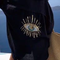 WW | Reverskragen Baumwoll-Leinen-Shirt für Frühling/Sommer