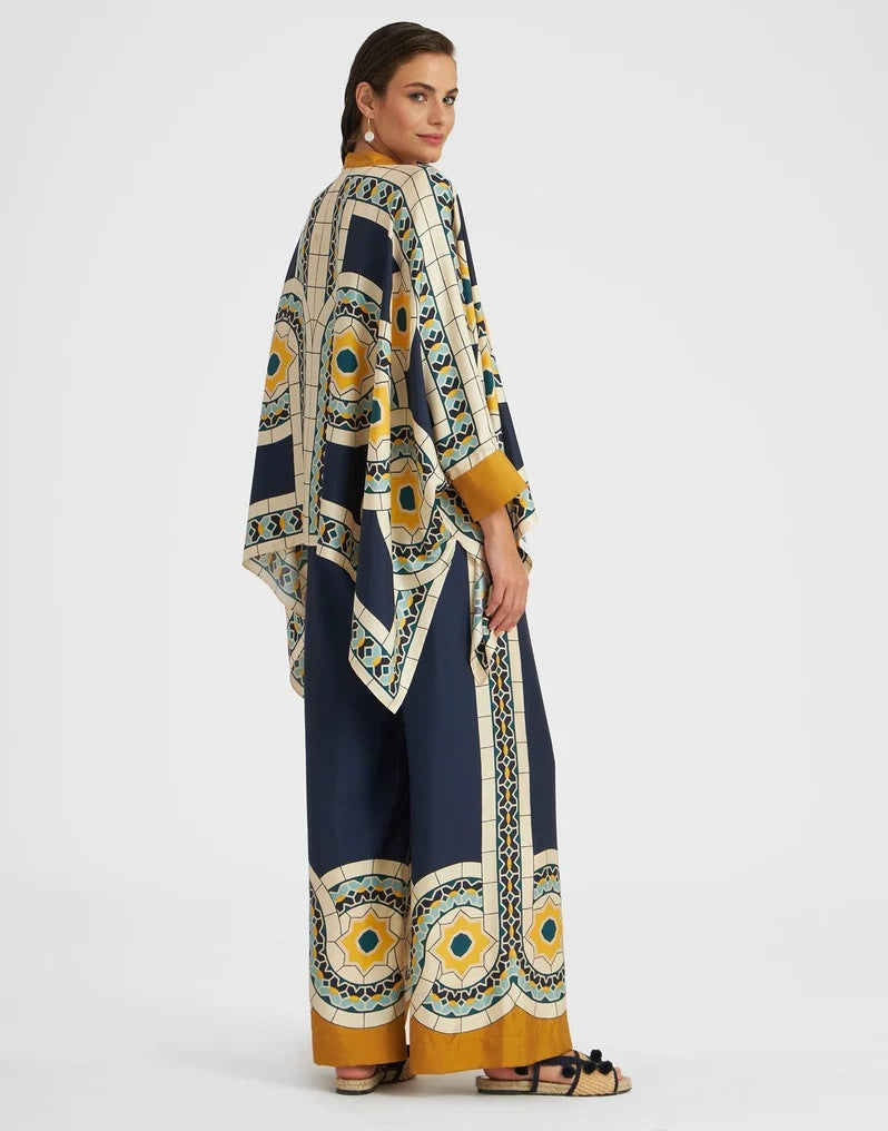 Damen Boho-Set mit Kimono-Oberteil und weit geschnittener Hose