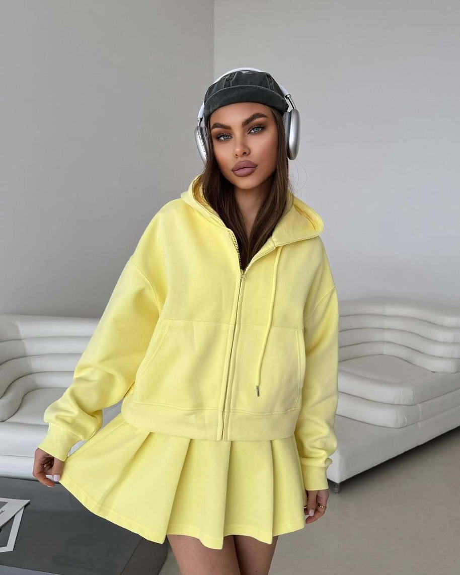 Damen Sportives Hoodie und Rock Set WW