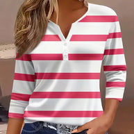 Damen Langarmshirt mit maritimem Streifenmuster WW