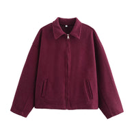 Damen bequeme Blousonjacke mit hohen Kragen und praktischen Taschen WW