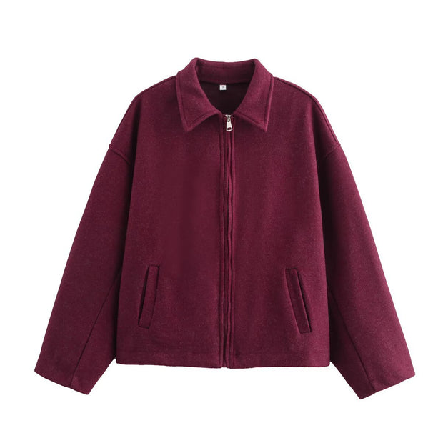 Damen bequeme Blousonjacke mit hohen Kragen und praktischen Taschen WW