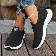 Damen Leichte Slip-On Sport Sneakers mit atmungsaktivem Strickobermaterial WW