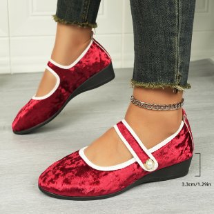 Dame Elegante Mary Jane Ballerinas mit Perlen Detail WW