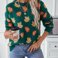 WW Maple Leaf Jacquard Freizeit Pullover Sweater