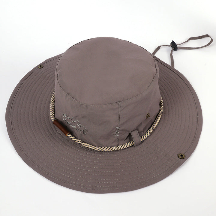 Damen Sonnenhut mit breiter Krempe und integriertem Nackenband W&W Mode