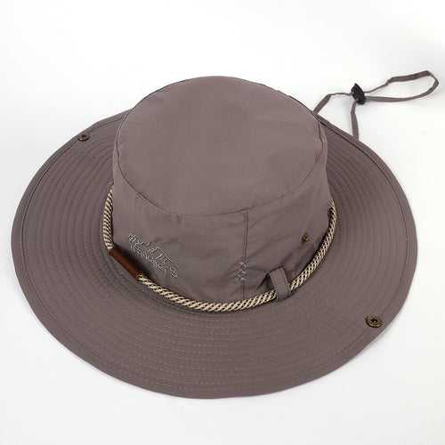 Damen Sonnenhut mit breiter Krempe und integriertem Nackenband WW