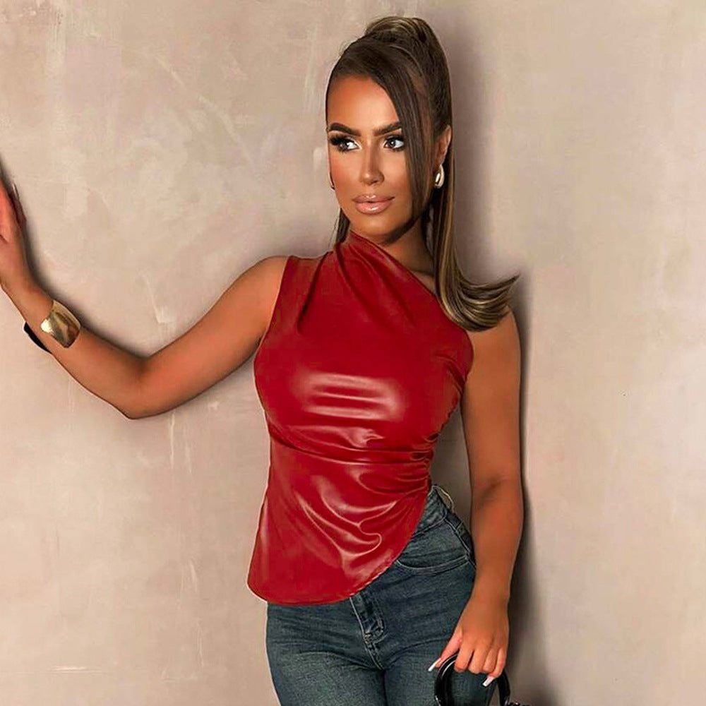 Damen Luxuriöses Blusenshirt mit asymmetrischem Schnitt und Raffungen WW