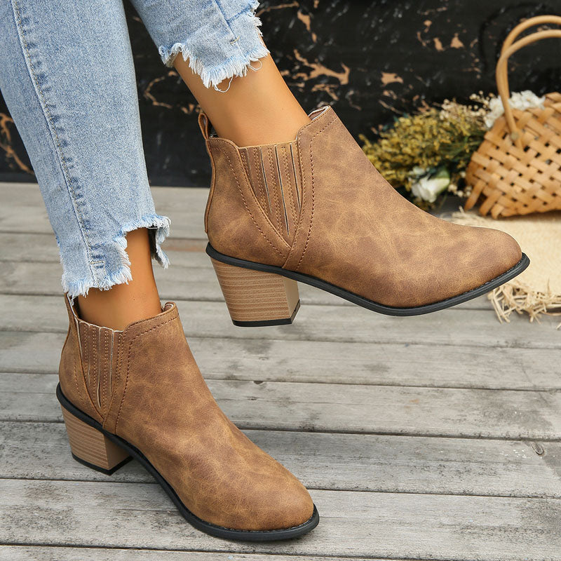 WW | Vintage Stiefeletten Mit Klobigem Absatz