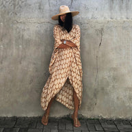 Damen Relaxed Fit Bindeband Strandkleid WW