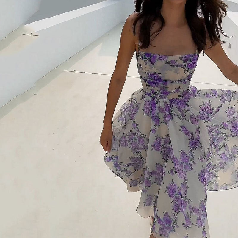WW | Elegantes Trägerdruck Hochwertiges Kleid