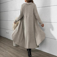 Damen Raffinierter Strickmantel mit Gürtel WW