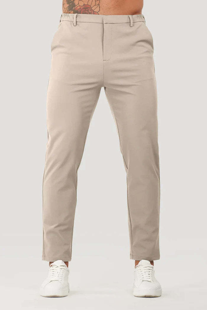 Herren Slim-Fit Chinohose mit elastischem Bund und dekorativen Details WW