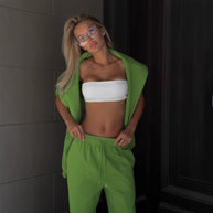Damen Sportliches Streetwear-Set mit lässigem Hoodie und weitem Schnitt WW