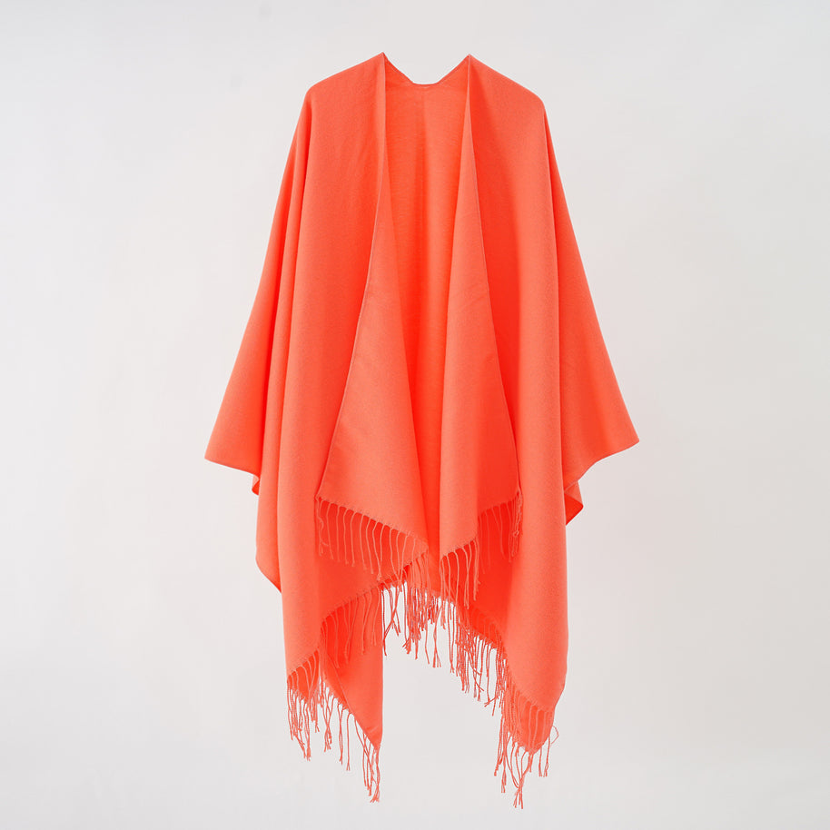 Damen modischer Fransen-Poncho aus weichem Material mit luxuriösem Fall WW