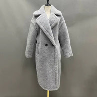 Damen Fleece-Mantel mit doppelter Knopfleiste und trendigem Schnitt WW