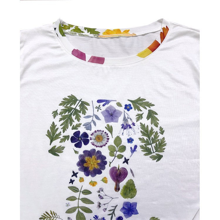W&W Mode | Floral Rundhalsausschnitt T-Shirt