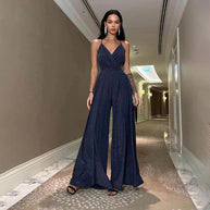 Damen Glamouröser Jumpsuit mit weitem Bein und schimmerndem Effekt WW