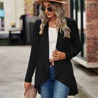 Damen Strickjacke mit asymmetrischem Saum und lässigem Schnitt WW