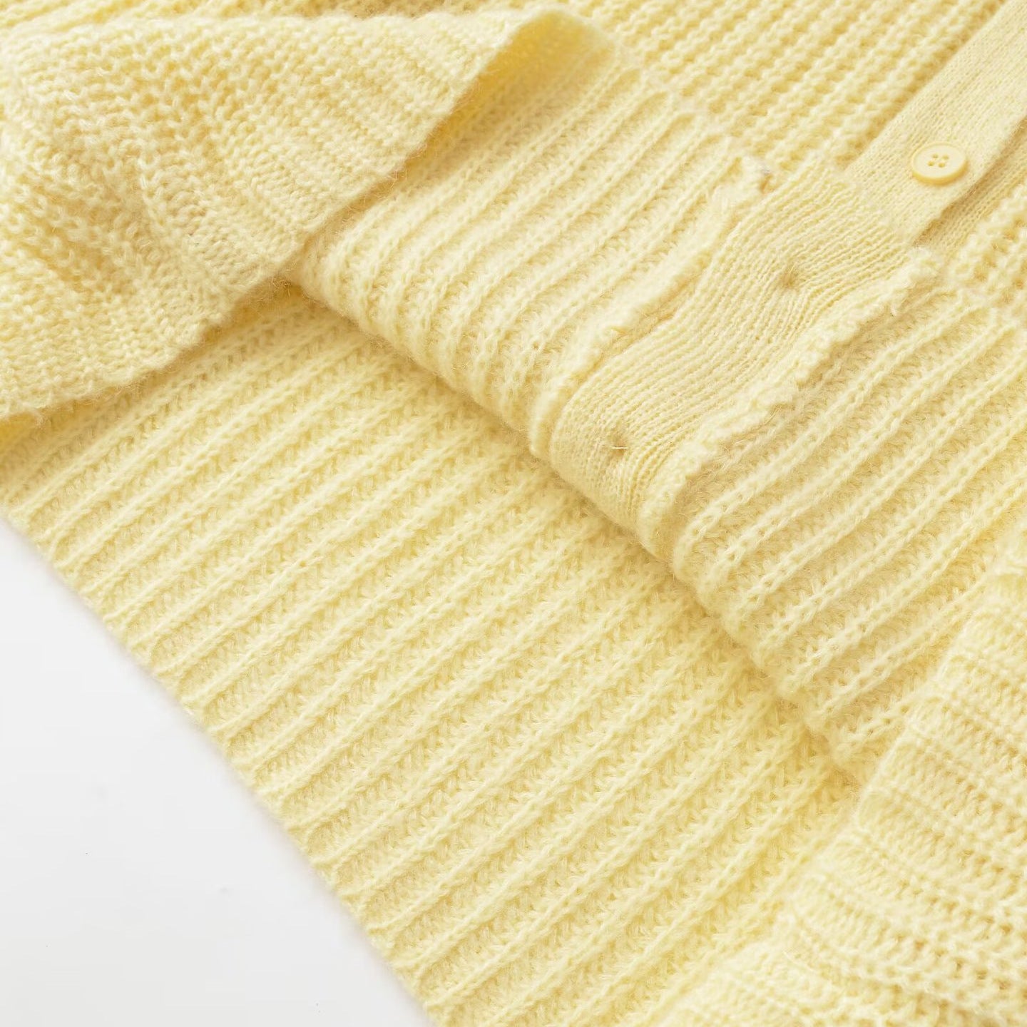Damen Strickjacke mit strukturiertem Design und praktischen Knöpfen WW