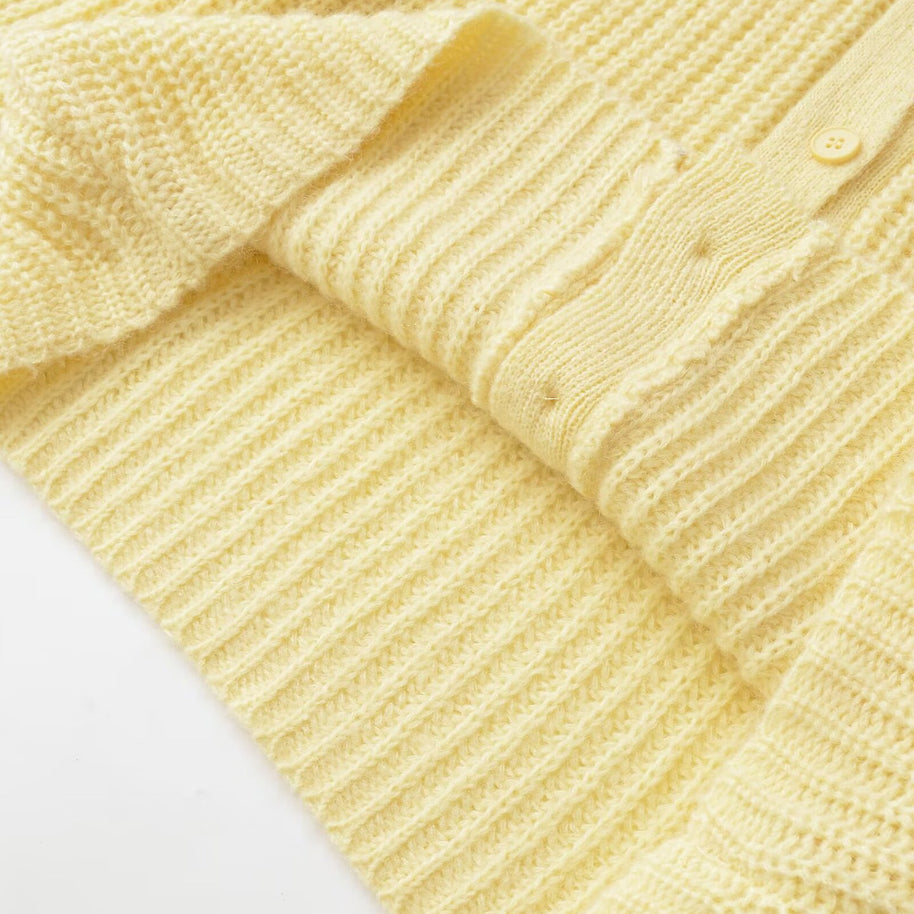 Damen Strickjacke mit strukturiertem Design und praktischen Knöpfen WW