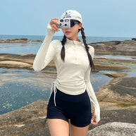 Femme Langarm Reißverschluss Rash Guard Set WW