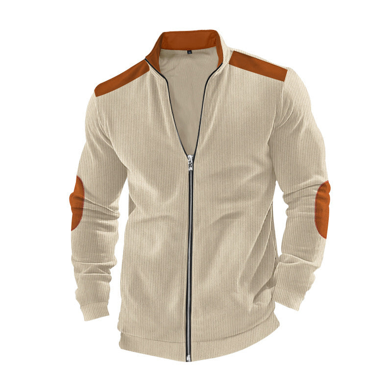 Herren Sportliche Jacke mit Reißverschluss und Details aus Kunstleder WW