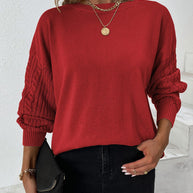 Damen Pullover mit strukturierten Ärmelpartien und lockerer Passform WW