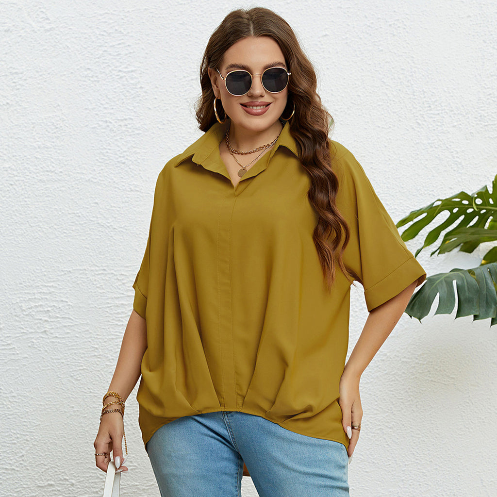 Damen Oversized Bluse mit eleganter Knopfverschluss und lässigem Schnitt WW