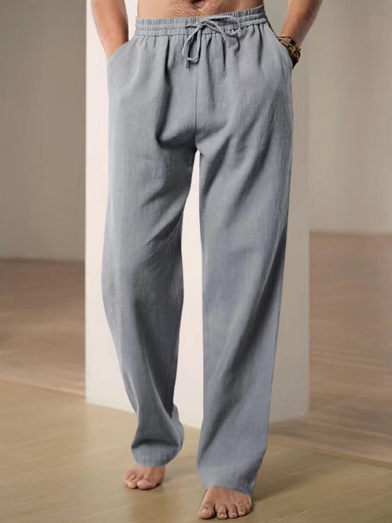Herren Bequeme Leinenhose mit verstellbarem Bund WW