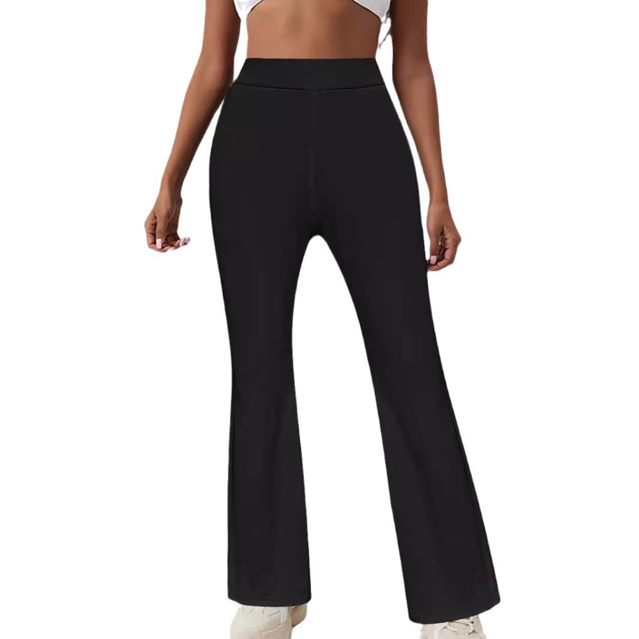 Damen Bootcut-Hose mit hohem Bund und elastischem Taillenband WW