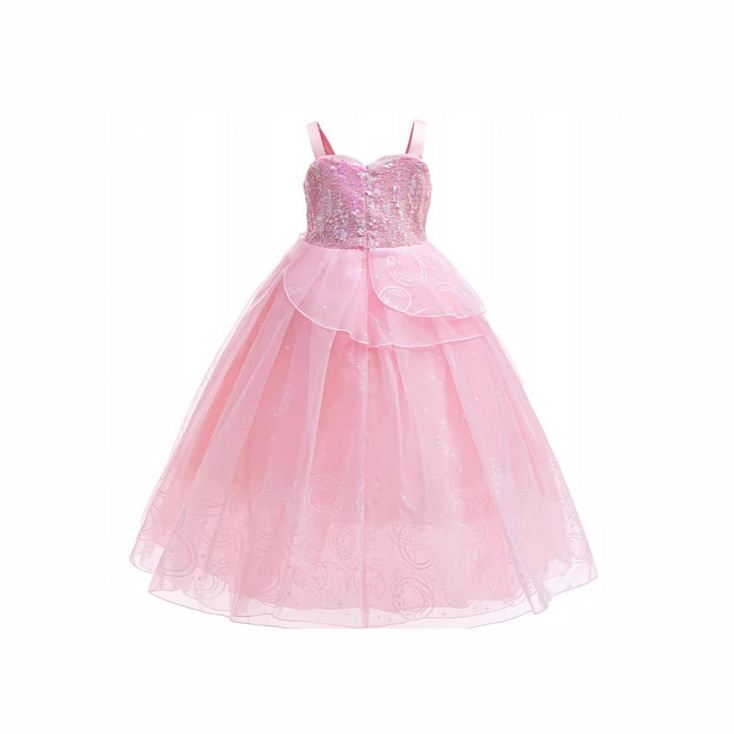 Glinda Cosplay Kleid – Rosa Prinzessinnenballkleid für Mädchen (Hochzeit, Bühne) W&W Mode