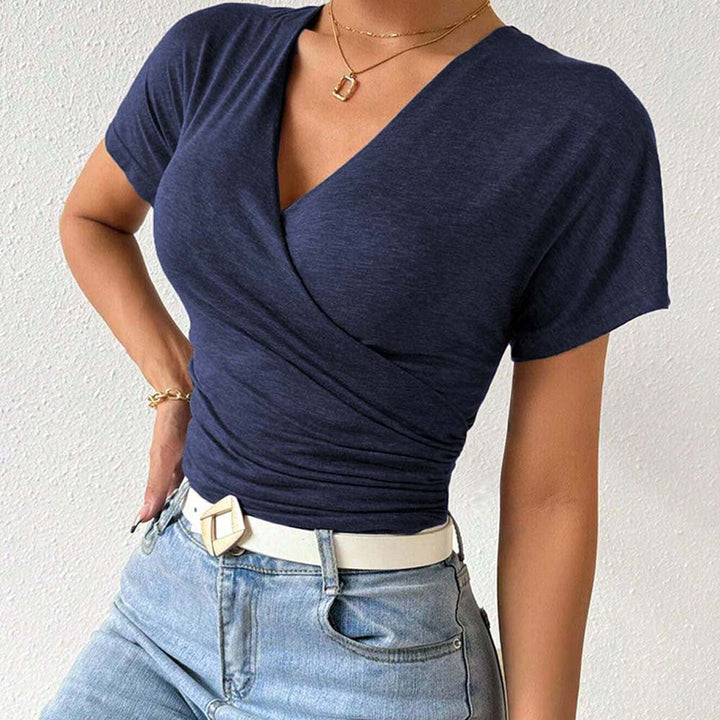 Damen Wickeloberteil mit raffinierten Raffungseffekten W&W Mode