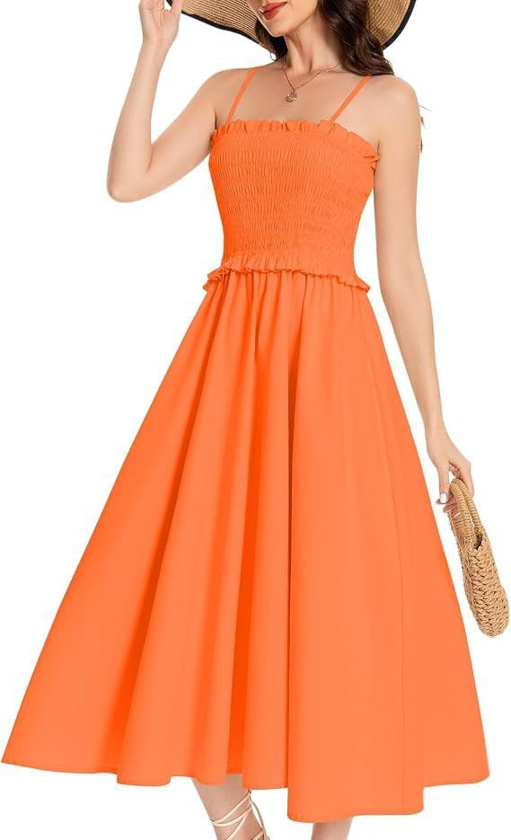 Damen elastisches Maxikleid mit Rüschendetails und geschmeidigem Material W&W Mode