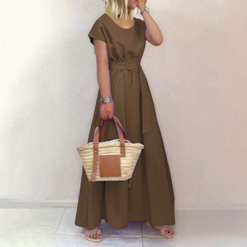 W&W Mode | Gürtel-Swing-Maxi-Kleid mit Plus-Size-Option