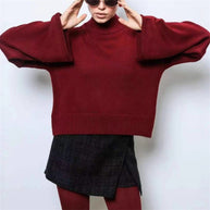 Damen Strickpullover mit lässigem Schnitt und Volumenärmeln WW