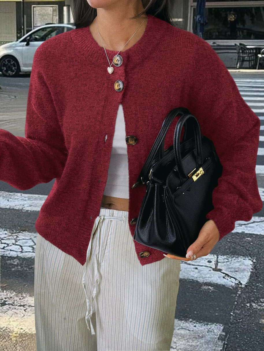 Damen Strickjacke mit Knopfdetails und lässigem Schnitt WW