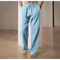 Herren Bequeme Leinenhose mit verstellbarem Bund WW