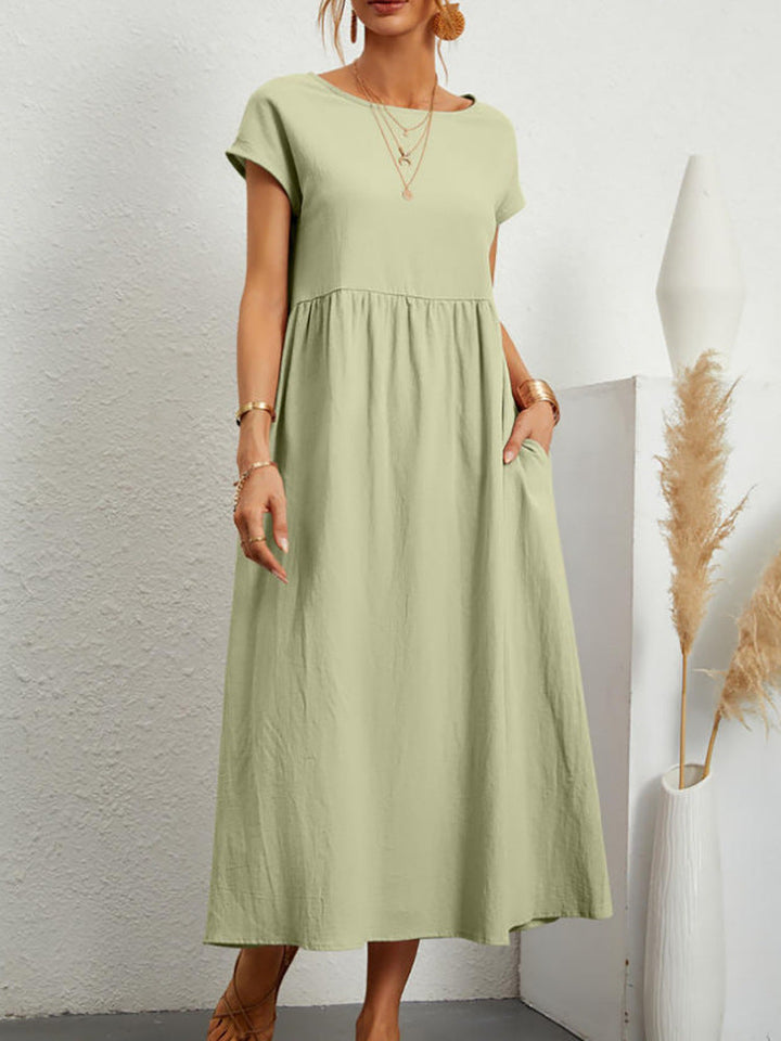 Damen Midikleid mit lässigem Schnitt und seitlichen Taschen W&W Mode