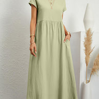 Damen Midikleid mit lässigem Schnitt und seitlichen Taschen WW