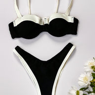 Damen Bikini-Set mit strukturiertem Oberteil und verstellbaren Trägern WW