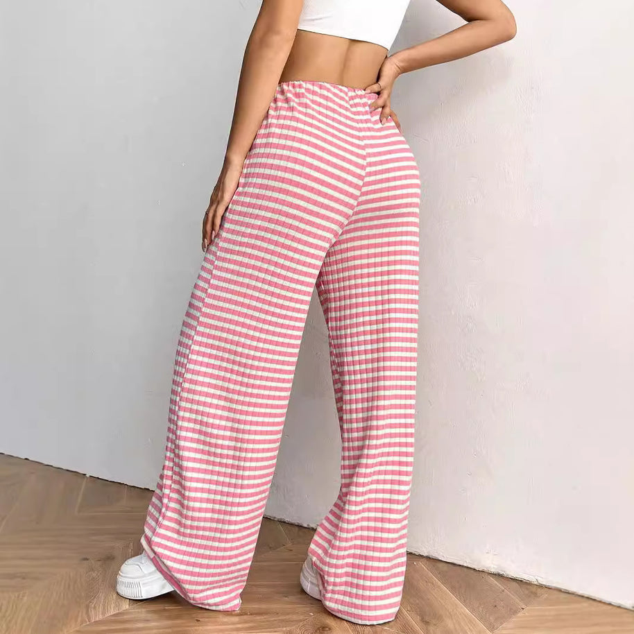 Damen weite Freizeithose mit elastischem Bund und Kordelzug WW