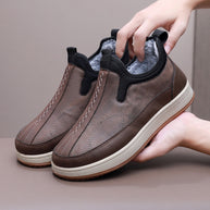 Damen Bequeme Winter-Slipper aus Lederimitat mit warmem Innenfutter WW