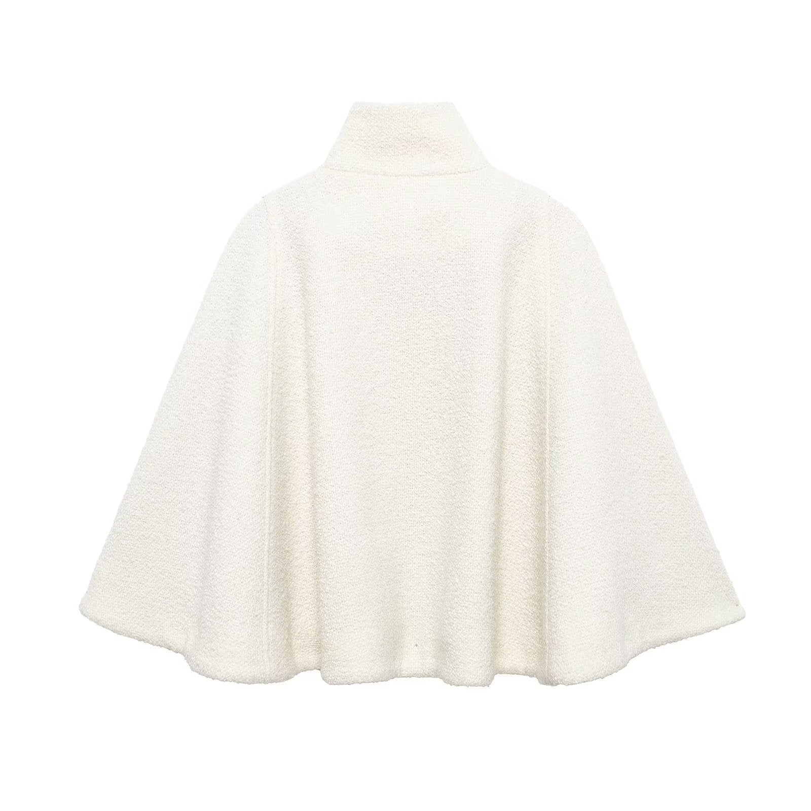 WW | Wollmischung Stehkragen Cape Jacke
